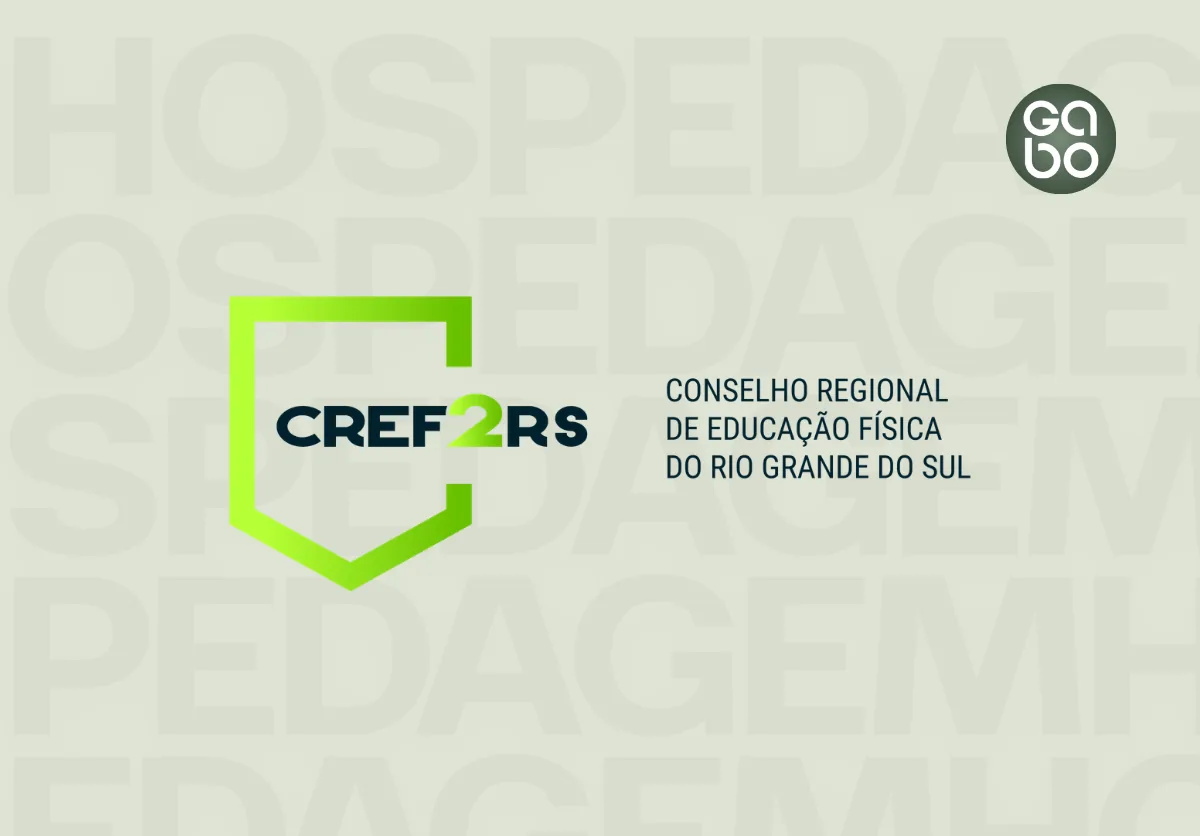 Marca do CREF2/RS sobre fundo de hospedagem web
